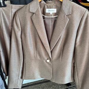 Calvin Klein Women's Beige Blazer and Skirt Suit.